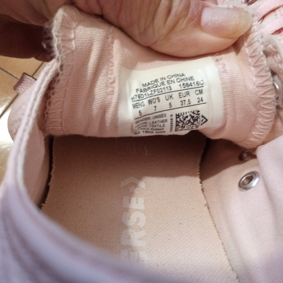 Converse all star sneakers in pink leather with rose gold metal accents - Picture 7 of 8